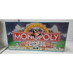 VTG Monopoly Deluxe Edition 1995 with Pewter Tokens (Rare) PRE-OWNED & COMPLETE